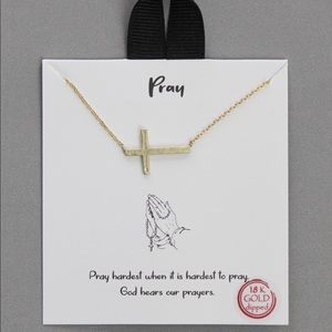 Gold Pray Hard Necklace